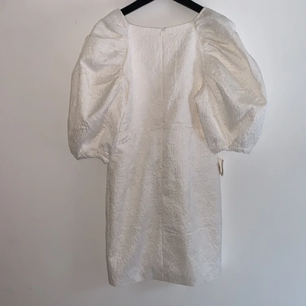 Bardot | Marnie Mini Dress Puff Sleeve in Ivory Size M - Picture 12 of 14